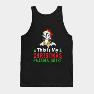 Costume This Is My Christmas Pajamas Penguin Santa Tank Top